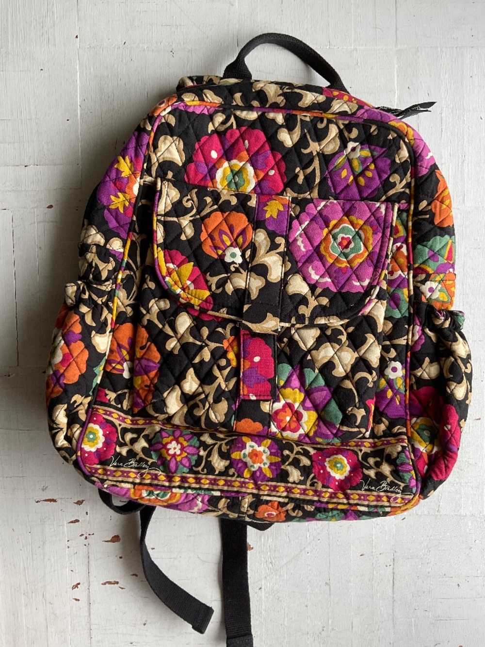 Vera Bradley Retired Suzani Floral Quilted Backpack